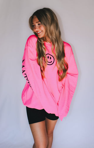 Being Kind Matters Neon Pink Sweatshirt - FINAL SALE