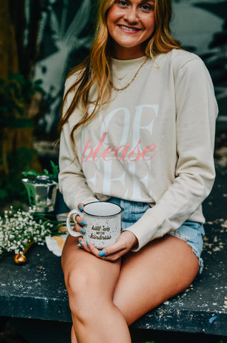 Coffee Please Cream Sweatshirt - PREORDER