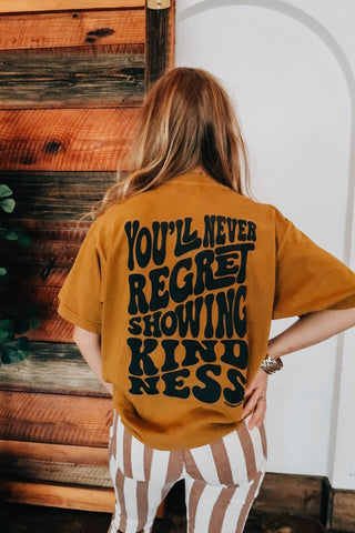 Never Regret Showing Kindness Mock Neck Tee - PREORDER