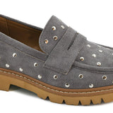 DEAL - Stud Muffin Light Grey Faux Suede By Corkys - PREORDER