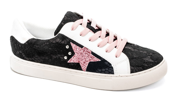 Supernova Sneakers by Corkys - Black Lace - ALL SALES FINAL