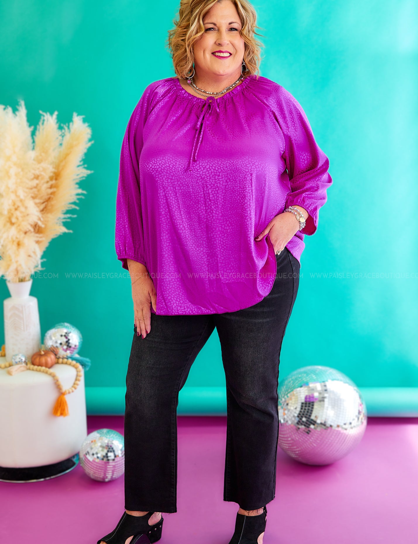 Greenwich Glam Top - Magenta* FINAL SALE ** FINAL SALE *