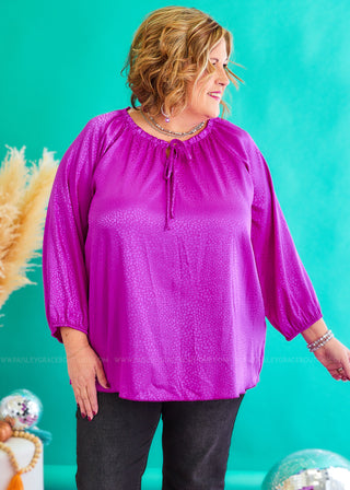 Greenwich Glam Top - Magenta - FINAL SALE