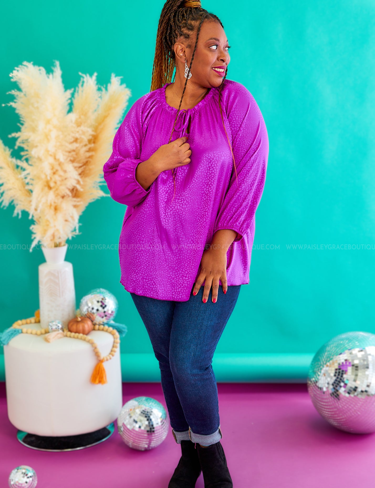 Greenwich Glam Top - Magenta* FINAL SALE ** FINAL SALE *