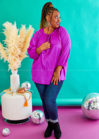 Greenwich Glam Top - Magenta - FINAL SALE