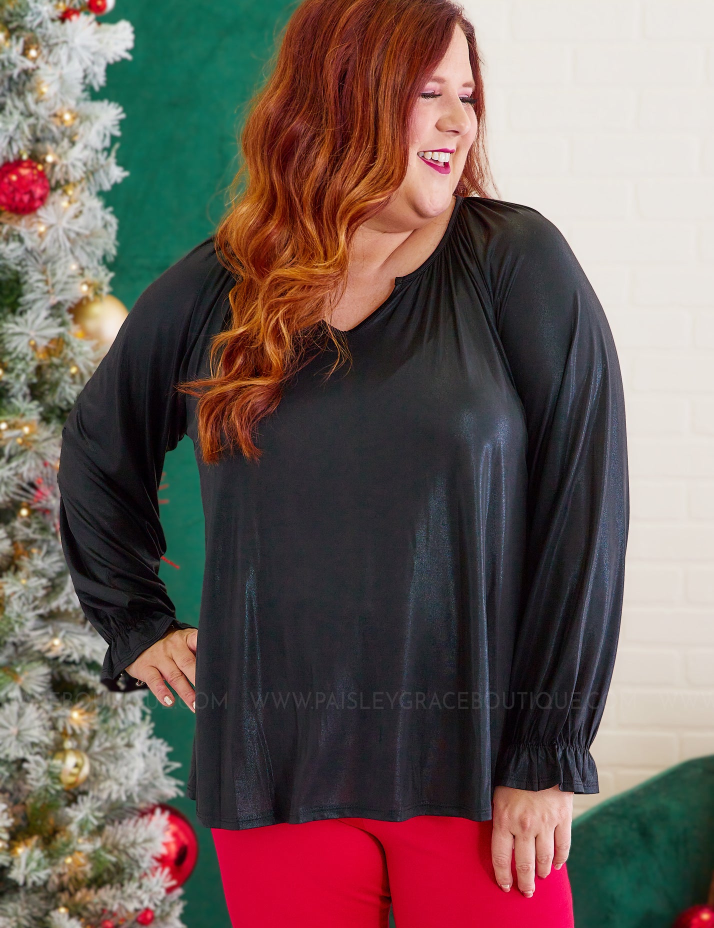 Shimmer and Sass Top - Black* LAST ONES FINAL SALE *