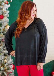 Shimmer and Sass Top - Black - FINAL SALE