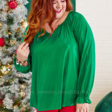Shimmer and Sass Top - Kelly Green* LAST ONES FINAL SALE *