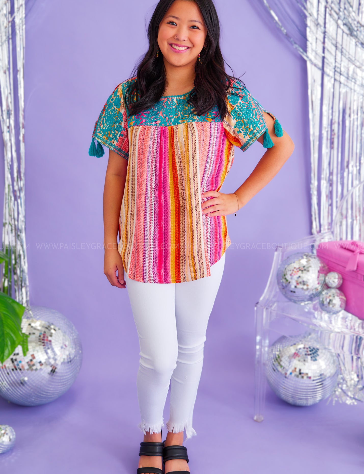Valley Days Embroidered Top - LAST ONES FINAL SALE