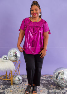 All That Shines Top - Magenta - FINAL SALE