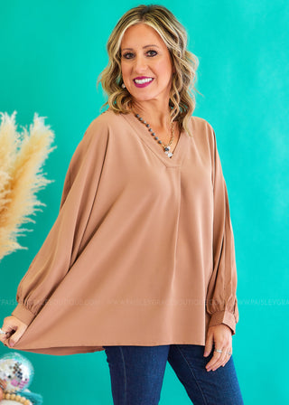 Copenhagen Charm Top - Mocha - FINAL SALE