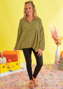 Totally Convinced Top - Olive - FINAL SALE