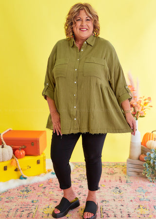 Totally Convinced Top - Olive* FINAL SALE *
