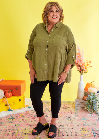 Totally Convinced Top - Olive* FINAL SALE *
