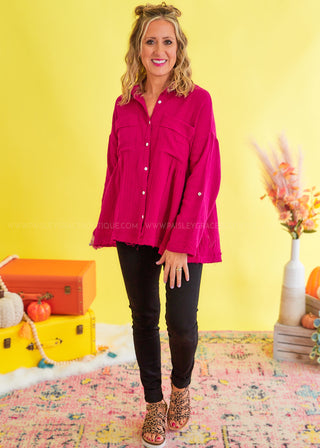 Totally Convinced Top - Magenta - FINAL SALE