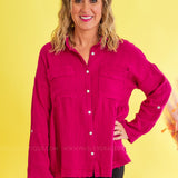 Totally Convinced Top - Magenta - LAST ONES FINAL SALE