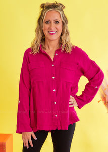 Totally Convinced Top - Magenta - FINAL SALE
