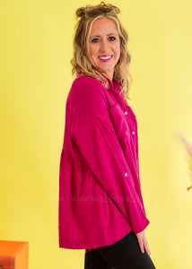 Totally Convinced Top - Magenta - FINAL SALE