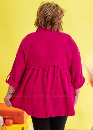 Totally Convinced Top - Magenta - FINAL SALE