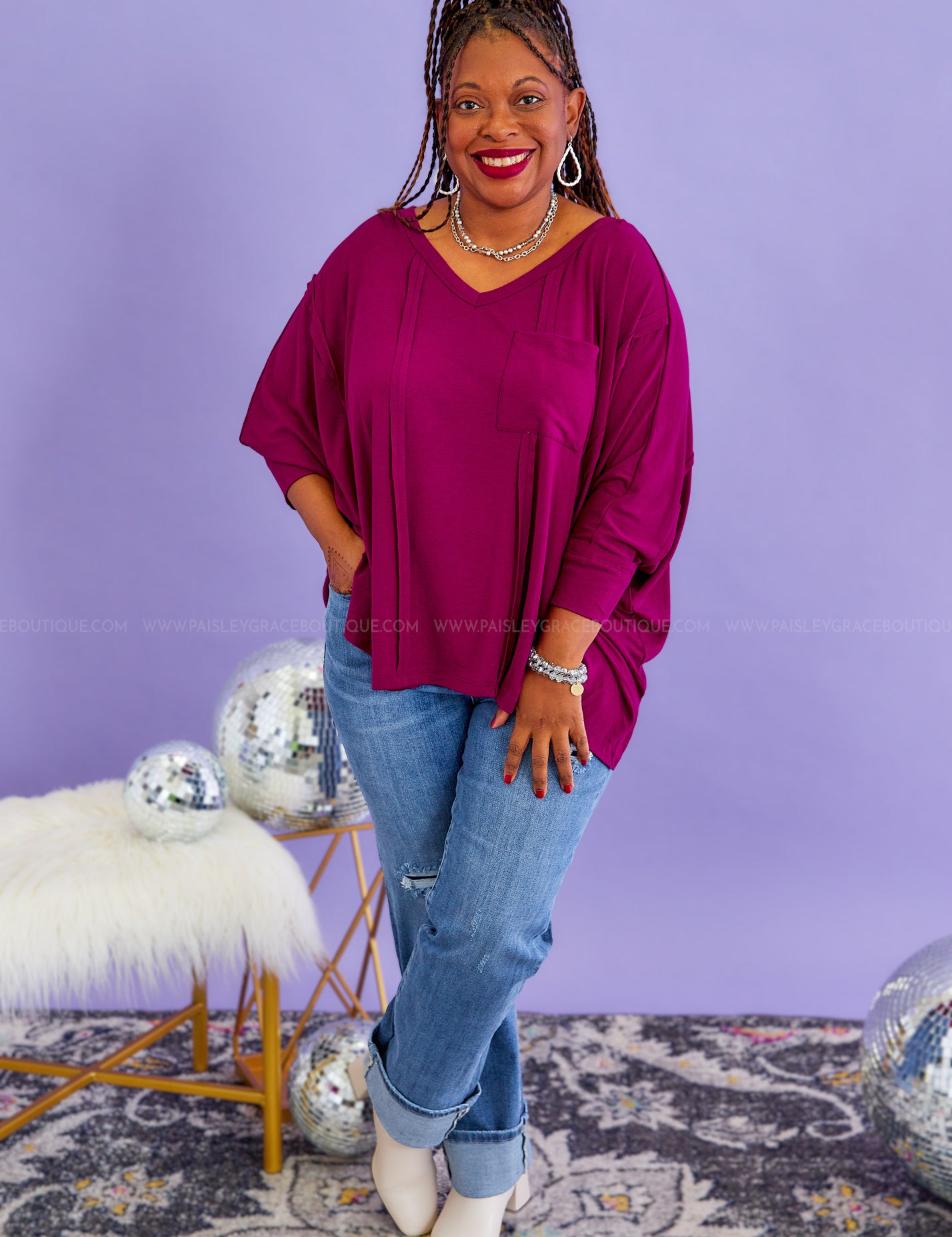 Daily Essential Top - Magenta* LAST ONES FINAL SALE *