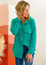 Load image into Gallery viewer, Going With The Season Shacket - Jade REG ONLY - FINAL SALE
