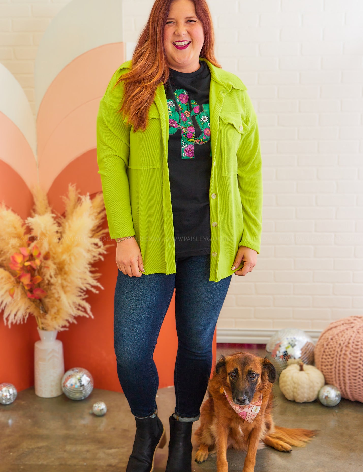 Going With The Season Shacket - Lime REG ONLY* LAST ONES FINAL SALE *