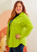 Load image into Gallery viewer, Going With The Season Shacket - Lime REG ONLY - FINAL SALE
