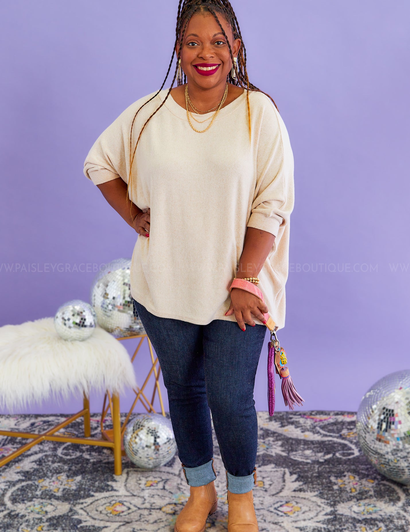 Coziest Memories Top - Oatmeal* FINAL SALE *