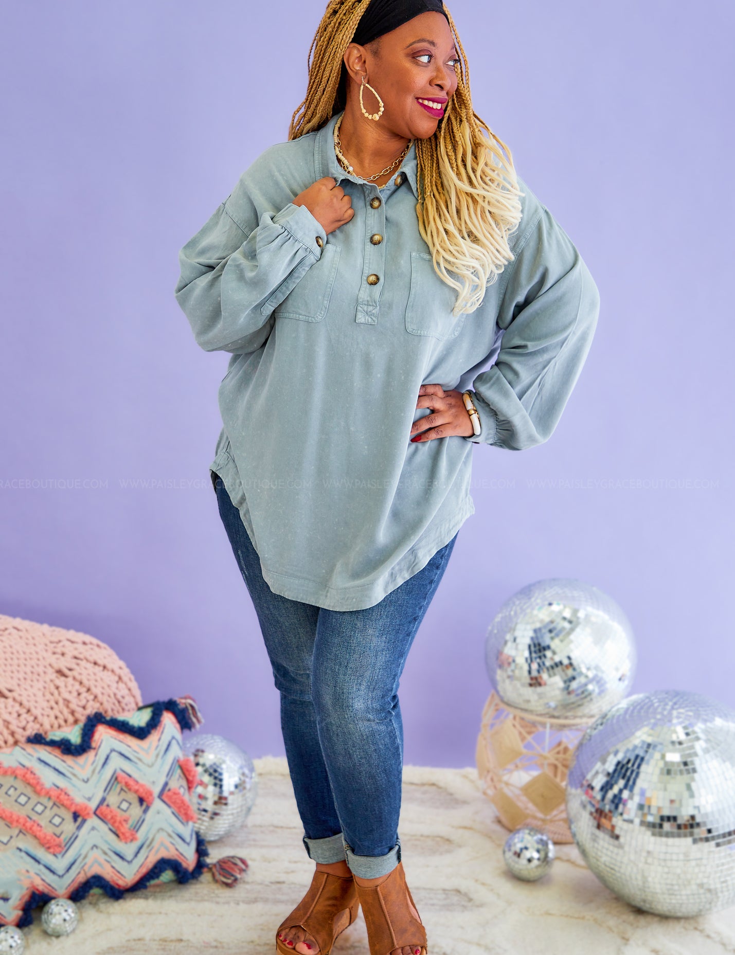 Hold My Own Top - Blue* FINAL SALE *