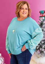 Load image into Gallery viewer, Dazzling Through The Snow Sweatshirt - Mint - FINAL SALE
