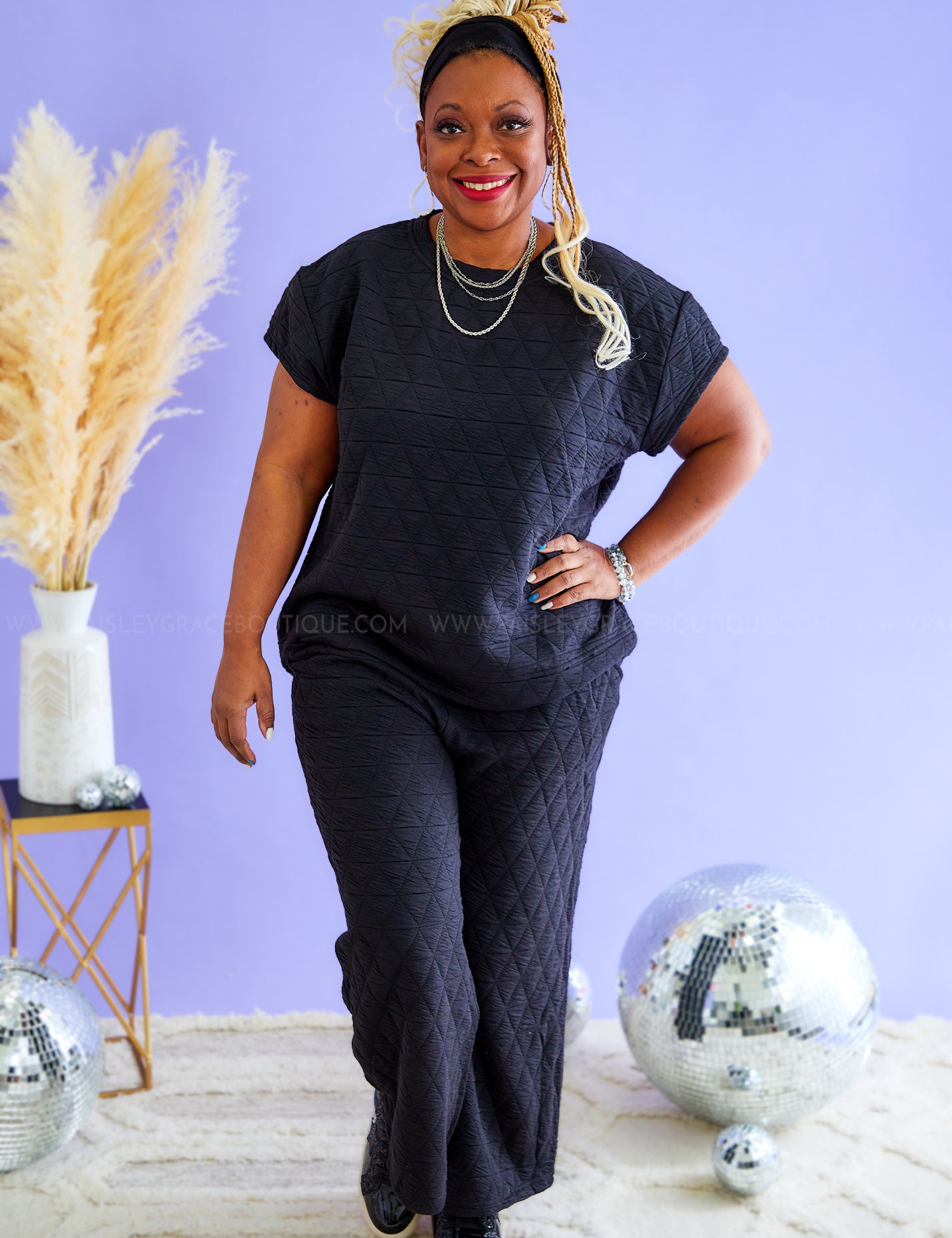 Willow Quilted Top - Black* FINAL SALE ** FINAL SALE *