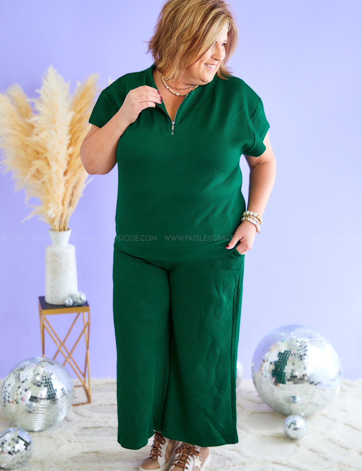Serendipity Half Zip Top - Forest - LAST ONES FINAL SALE