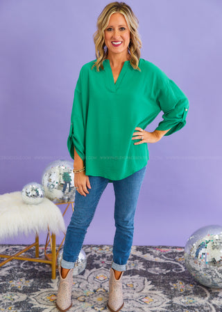 New York Chic Top - Green - LAST ONES FINAL SALE