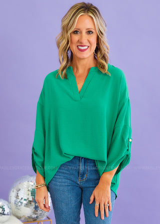 New York Chic Top - Green - LAST ONES FINAL SALE