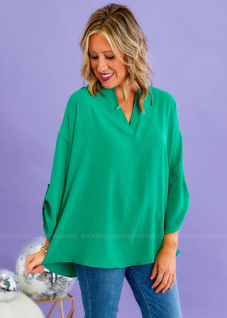 New York Chic Top - Green - LAST ONES FINAL SALE