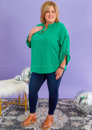 New York Chic Top - Green - LAST ONES FINAL SALE