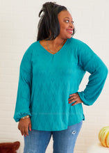 Load image into Gallery viewer, Simpler Times Top - Teal - FINAL SALE
