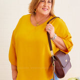 Downtown Lights Top - Mustard* LAST ONES FINAL SALE ** LAST ONES FINAL SALE *