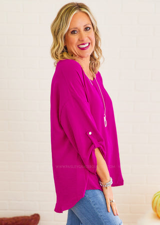 Downtown Lights Top - Fuchsia - FINAL SALE