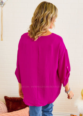 Downtown Lights Top - Fuchsia - FINAL SALE