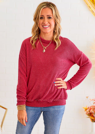 Take Your Power Top - Burgundy* FINAL SALE *