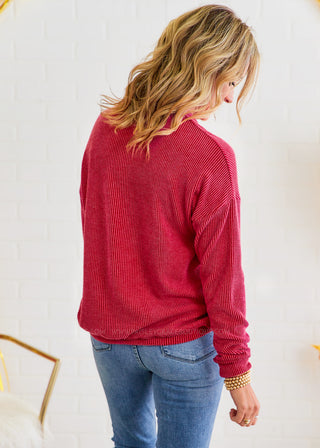 Take Your Power Top - Burgundy* FINAL SALE *