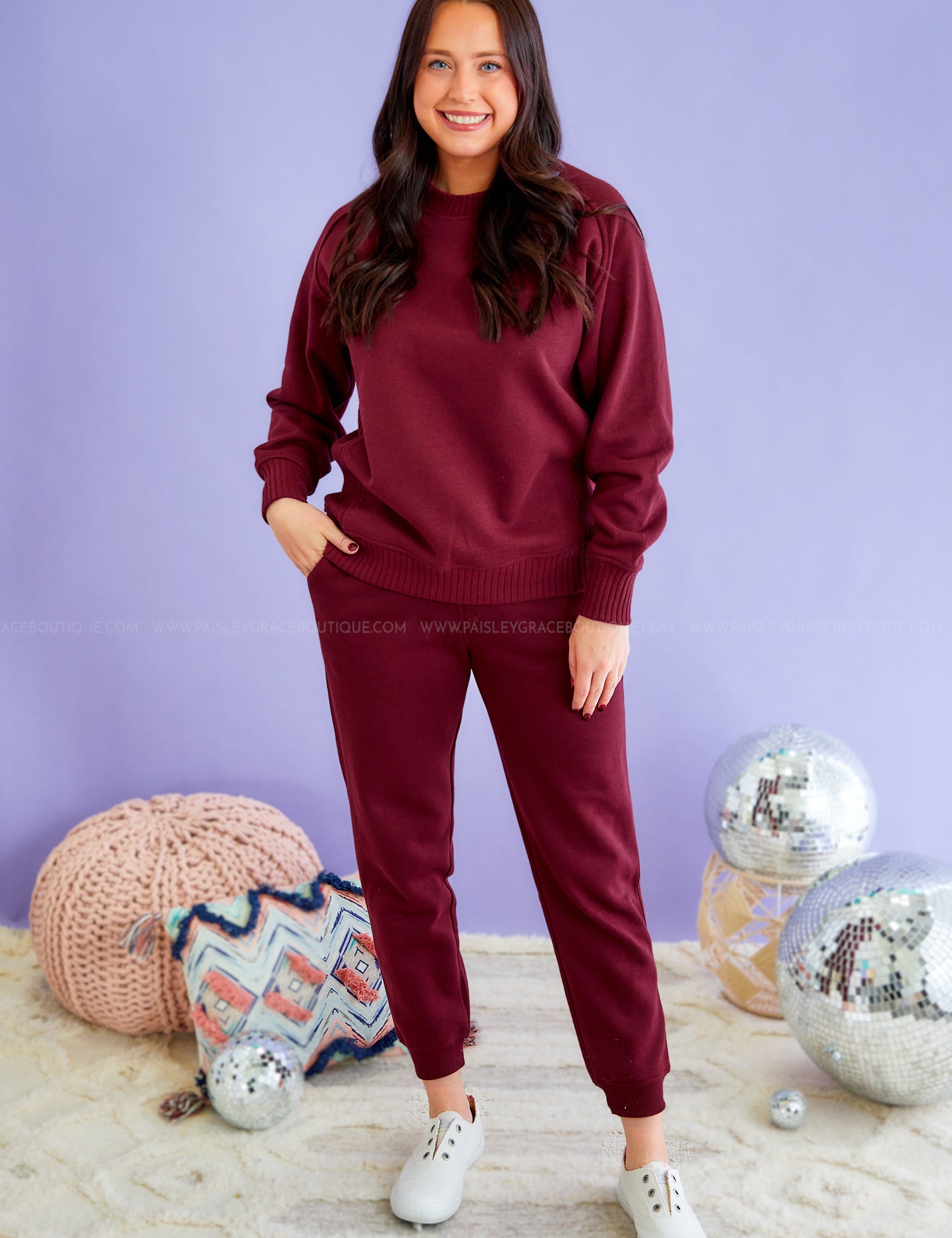 Never Better Knit Pullover - Burgundy - LAST ONES FINAL SALE