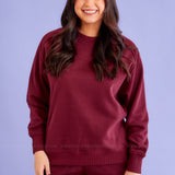 Never Better Knit Pullover - Burgundy - LAST ONES FINAL SALE