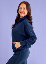Load image into Gallery viewer, Blakely Quarter Zip Pullover - Smokey Navy - FINAL SALE
