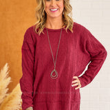 Confident Choice Top - Wine* FINAL SALE *