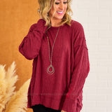 Confident Choice Top - Wine* FINAL SALE *