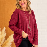 Confident Choice Top - Wine* FINAL SALE *
