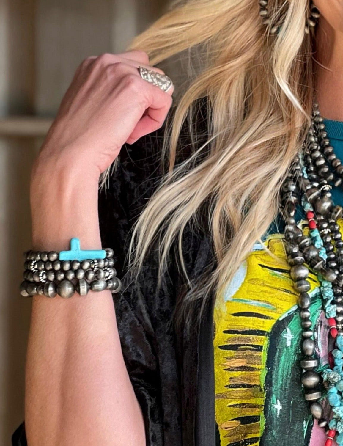 Texas True Trends Stack Navajo Pearl Bracelets