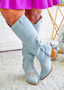Unforgettable Boots by Corkys - Light Blue Demin